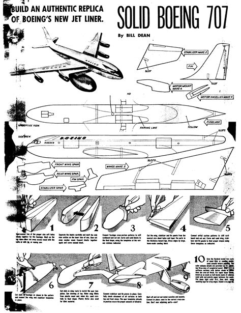 Model Airplane News Boeing 707 Instructions Solid Model Memories