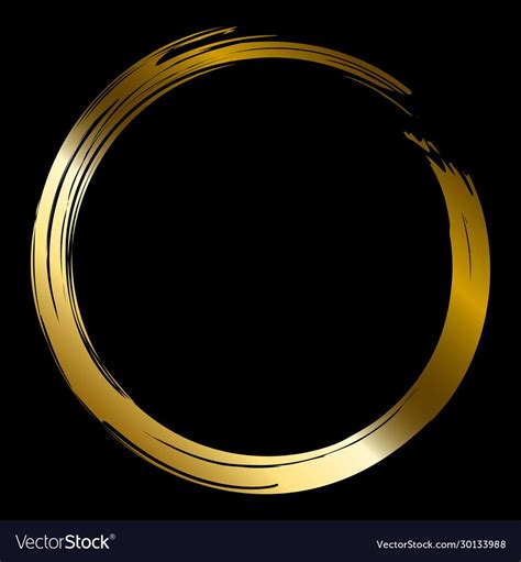 Vector Gold Brush Circle On Black Background Download A Free Preview
