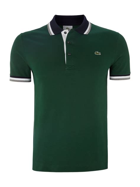 Discover the latest men's polo shirts with asos. Lacoste Tipped Polo Shirt in Green for Men (black) | Lyst