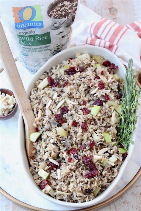 One Pot Wild Rice Pilaf With Apples And Cranberries