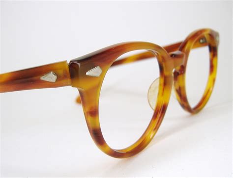 Vintage Mens Round Tortoise Liberty Eyeglasses Frame