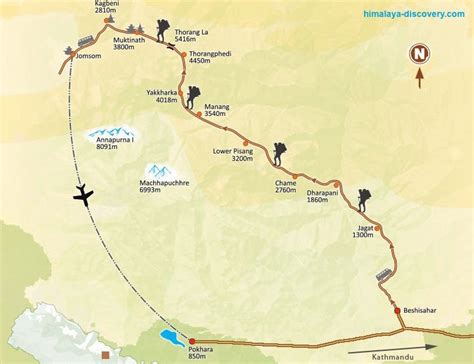 Annapurna Circuit Trek Map Route Variations And Guide