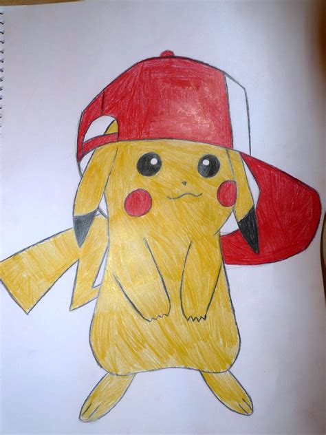 Pikachu Wearing Ashs Hat By Pix Chan On Deviantart