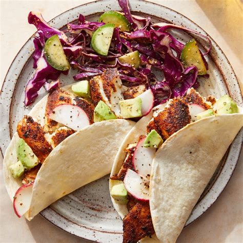 Recipe Spiced Fish Tacos With Creamy Chipotle Cabbage Slaw Blue Apron