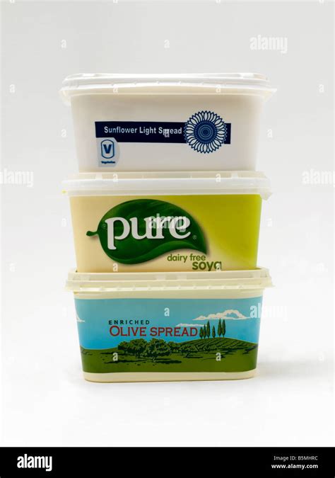 Different Types Of Margarines And Low Fat Spreads Stock Photo Alamy