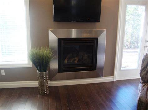 Stainless Steel Fireplace Surround Contemporary Living Room