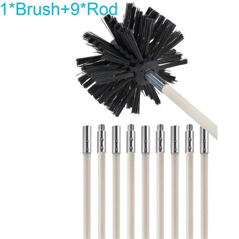 Flexible Flue Brush Rods Chimney Brush Kit Chimney Sweep Soot Cleaning