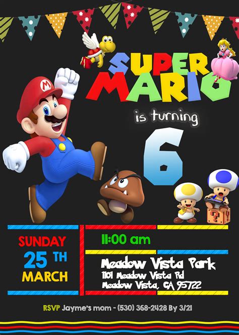 Printable Super Mario Birthday Party 2023 Calendar Printable