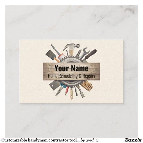 Save time and money by printing your own cards from the comfort of your own computer, using a business card template in word or powerpoint. Customizable handyman contractor tools v1 business card ...