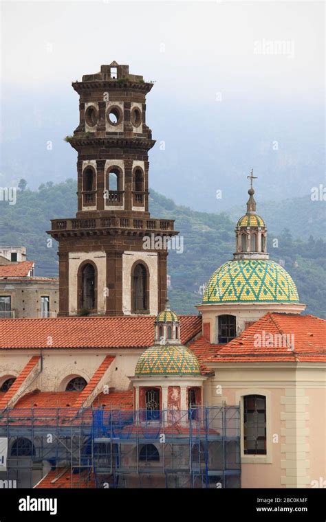 Dome Of The Church Of St Mary Magdalene In Atrani Amalfi Coast Italy