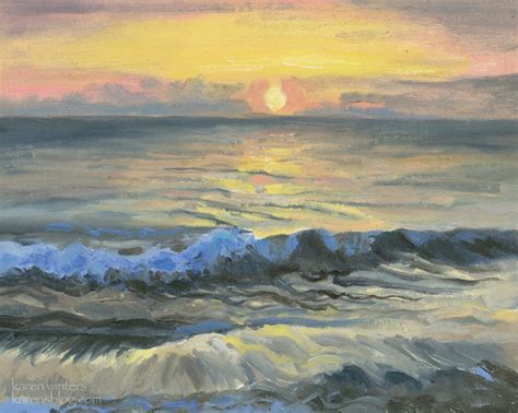 Newport Beach Painting Sunset Surf California Impressionist Marine