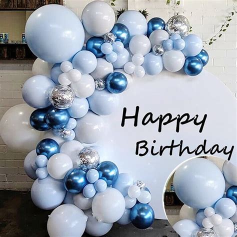 Harupink 103pcs Blue Balloon Arch Set Birthday Wedding Baby Shower