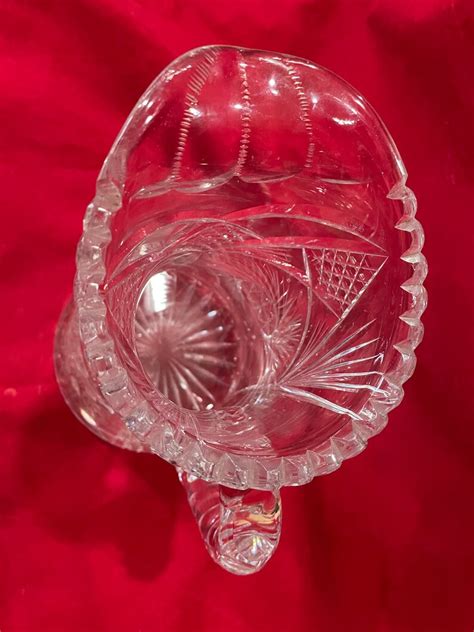 American Brilliant Period Crystal Cut Glass Pitcher Antique Etsy