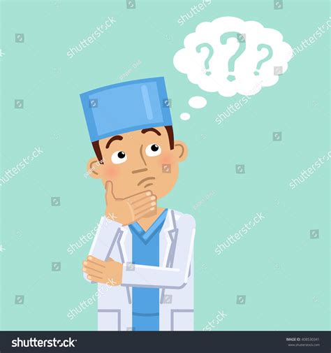 Illustration Thinking Doctor Isolated On Abstract Stock Vector Royalty