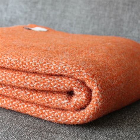 Orange And Grey Woven Wool Throw By Marquis And Dawe