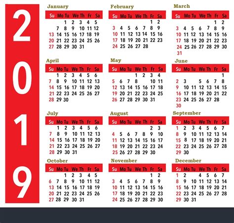 2019 Calendar For United States Holidays All Important Dates And Qualads