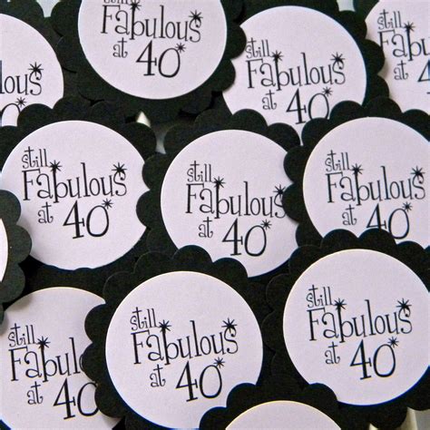 40th Birthday Cupcake Toppers Still Fabulous At 40 Pink And Black