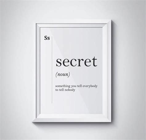 Secret Funny Definition Print Best Friend T Friend Wall Art Word
