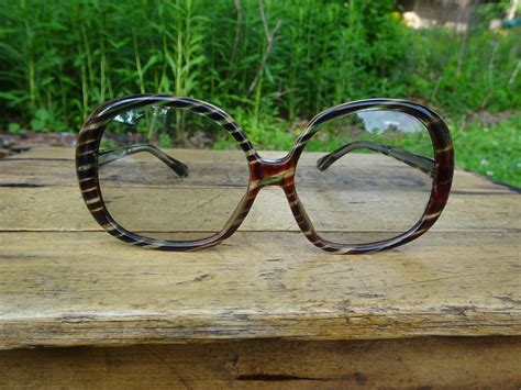 Vintage Oversize Tiger Stripe Chunky Gradient Lenses Sunglasses Made In Japan Vintage