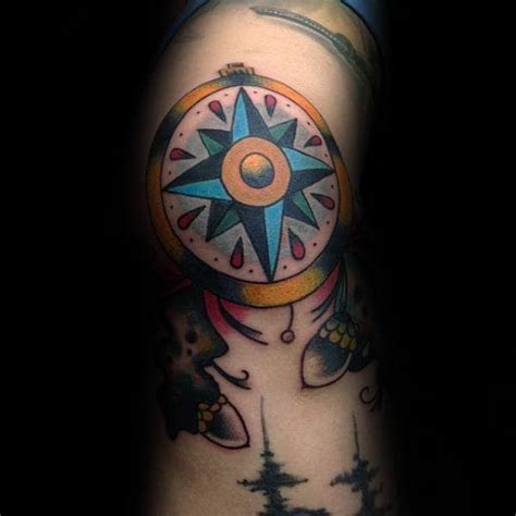 40 Traditional Compass Tattoo Designs For Men Old School Ideas