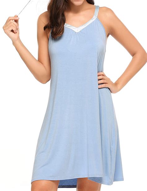 Ekouaer Nightgown Womens Sleeveless Sleepwear V Neck Racerback Sleep Dress S Xxl Shops