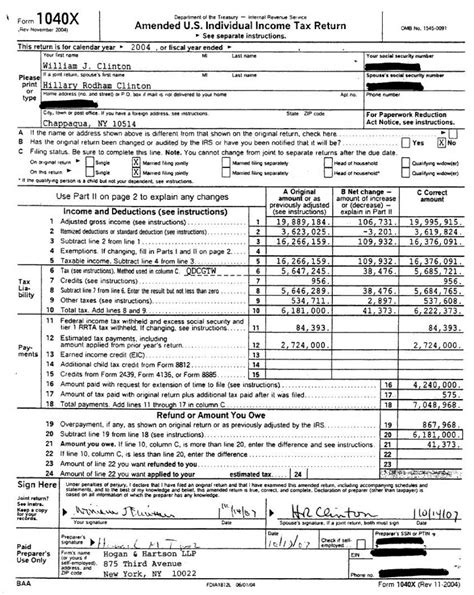 Amended Federal Income Tax Return Form 1040x Universal Network