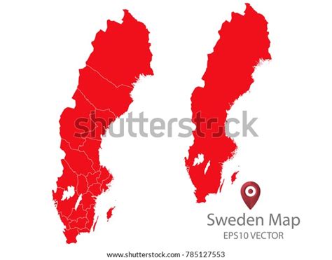 Couple Set Mapred Map Swedenvector Eps10 Stock Vector Royalty Free