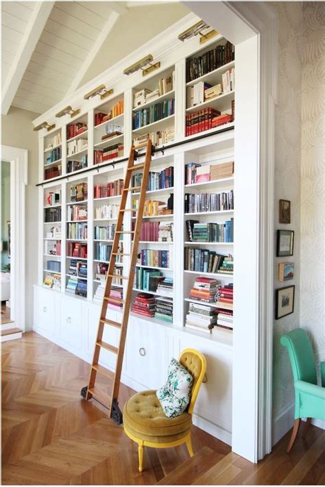 Library Bookcases With Ladders Home Library Design Home Libraries