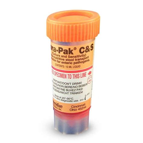 Para Pak Cs Stool Transport Vials Containing C And S Medium 20box