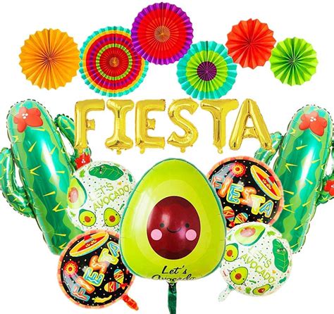 Jevenis Fiesta Party Decorations Mexican Party Decorations Cinco De Mayo Decorations Cactus Foil