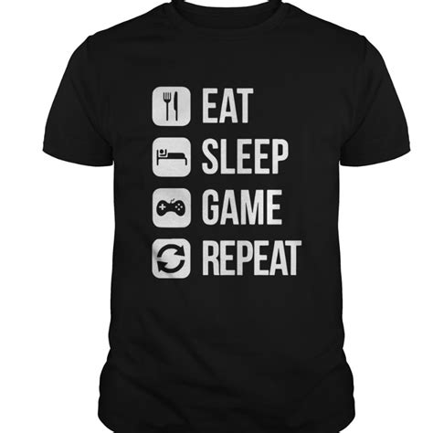 eat sleep game repeat t shirt pretty creations