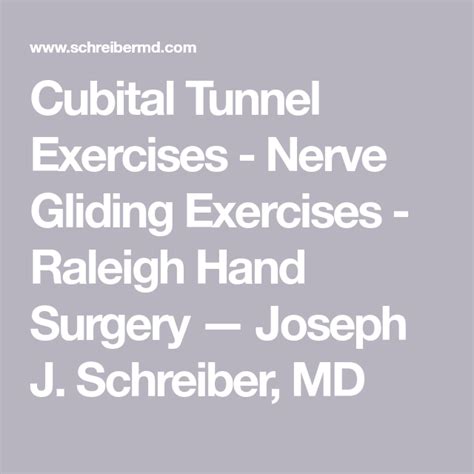 Cubital Tunnel Exercises Nerve Gliding Exercises Raleigh Hand