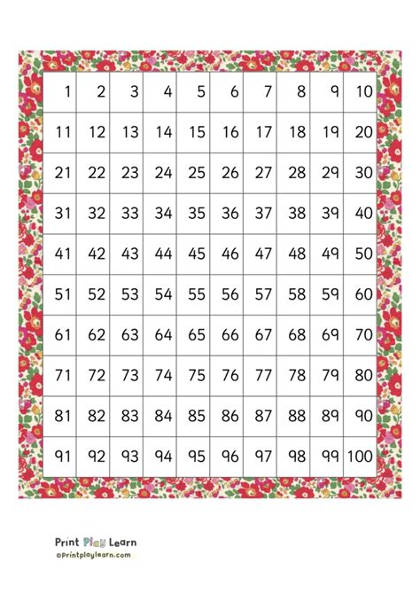 Hundred Squares Page 1 Free Teaching Resources Print Play Learn
