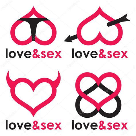 Sex Shop Logotipo Corações Coleção — Vetor De Stock © Vadim Design Free Download Nude Photo