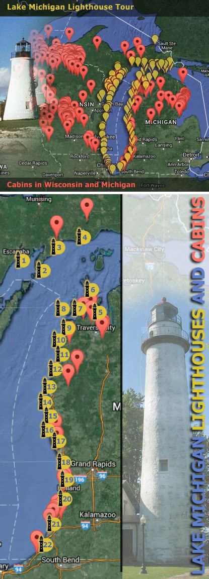 Lighthouses In Michigan Map World Of Light Map