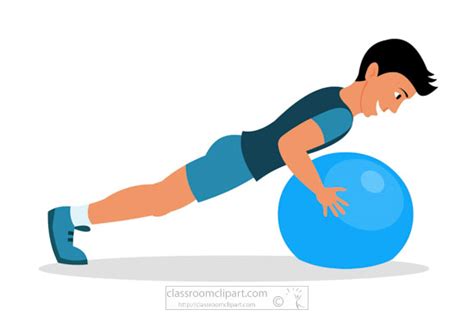 Fitness And Exercise Clipart Man Working Out In Gym With Blue