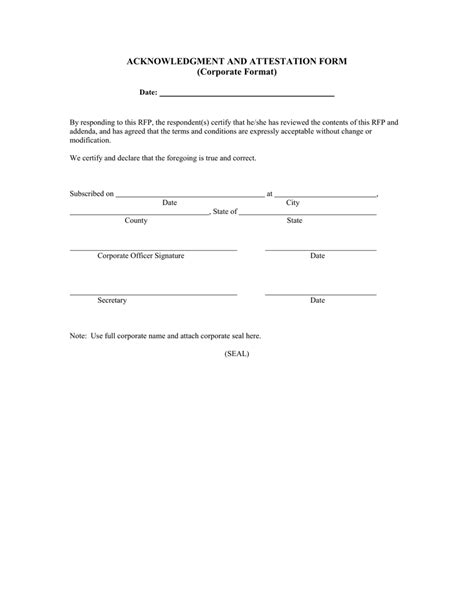 Form Of Attestation Certify Letter