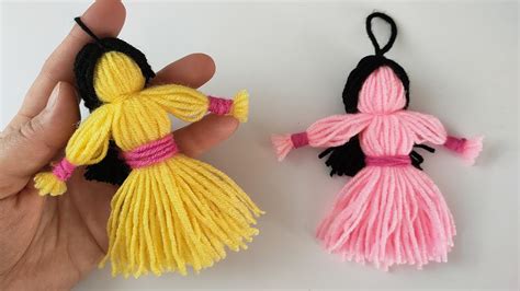 How To Make A Woolen Doll Easy Doll With Yarn Wool Craft Ideas