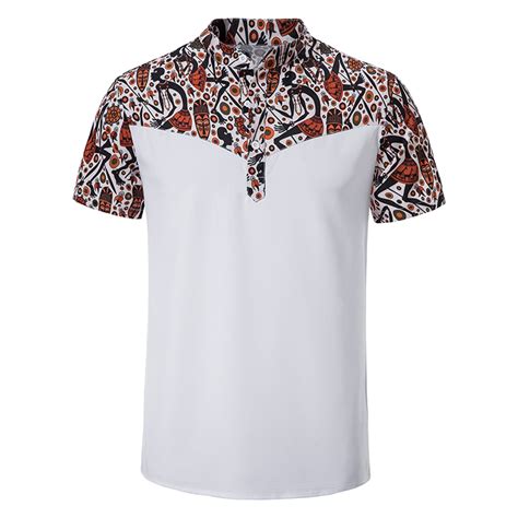 Mens Spring Summer Casual Hawaii Beach Casual Irregular Print Stitching