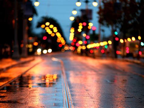 Road Rain City Lights Wallpapers Hd Desktop And