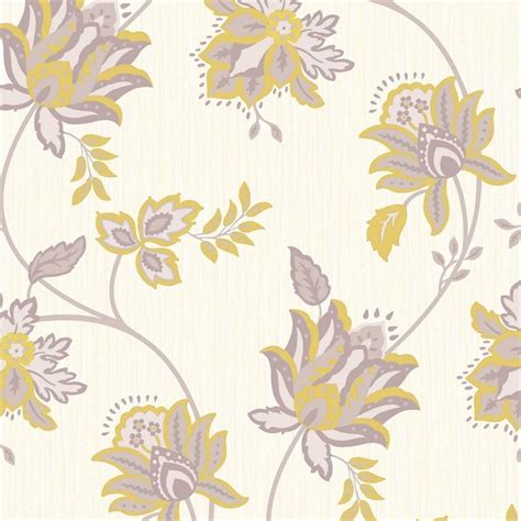 Grandeco Persian Yellow And Grey Wallpaper Yellow Grey Wallpaper Grey