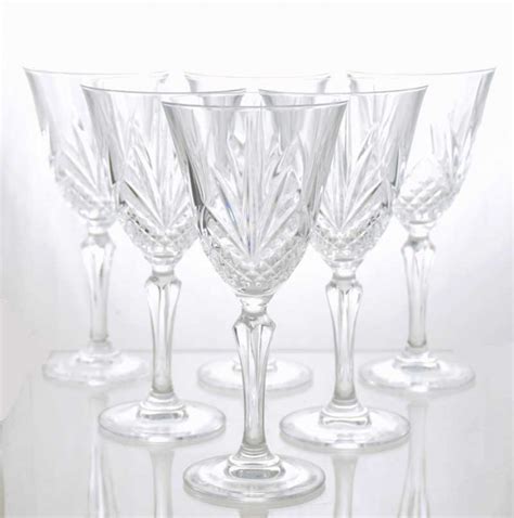 set of six crystal wine glasses smeerling antiques