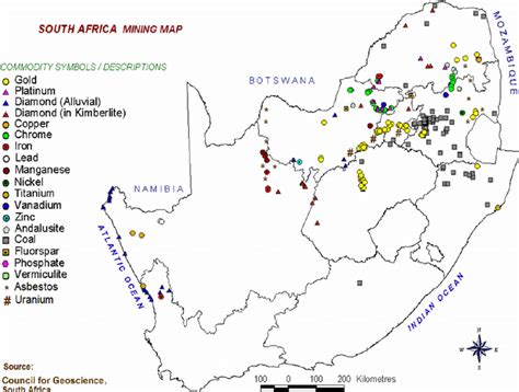 Map Showing Mining Areas In South Africa Adapted From Source 5