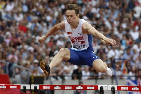 Norway's karsten warholm and the united states' rai benjamin ran arguably one of the most memorable races in olympics history in the men. Warholm lowers his European 400m hurdles record at London Stadium