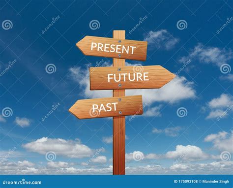 Past Present And Future Sign Board Stock Photo Image Of Light