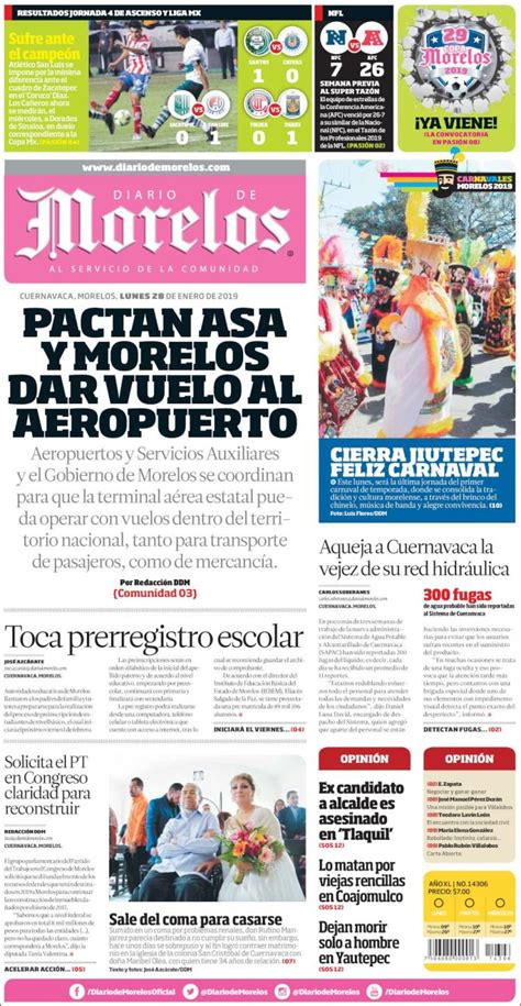 Periódico Diario de Morelos México Periódicos de México Edición de