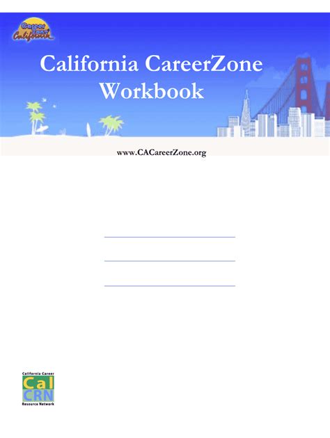 Fillable Online California Careerzone Workbook Fax Email Print Pdffiller