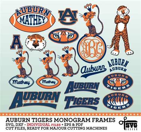 Auburn Tigers Monogram Frames Vector Digital By Svgheavenstore
