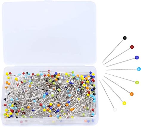 Glass Head Pinssewing Pins 250 Pieces Dressmaking Pins Coloured Heads Quilting Pins Fabric Pins