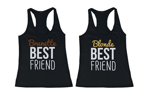 Cute Brunette And Blonde Best Friend Tank Tops Matching Bff Tanks